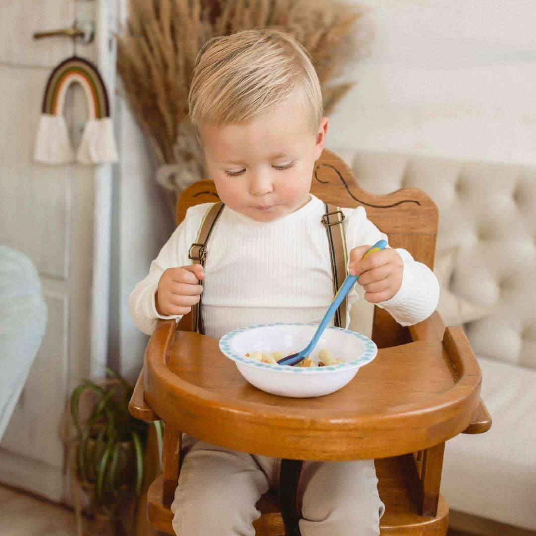 A dishwasher-safe Baboo bowl with a comfortable storage shape and impact-resistant polypropylene construction, ideal for babies aged 6 months and up.