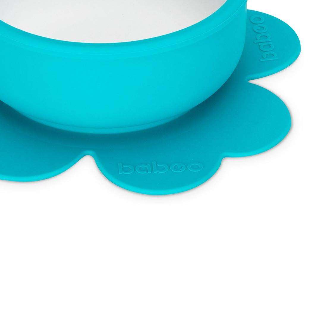 Double-color Baboo silicone bowl with anti-slip base and high edges to minimize spills