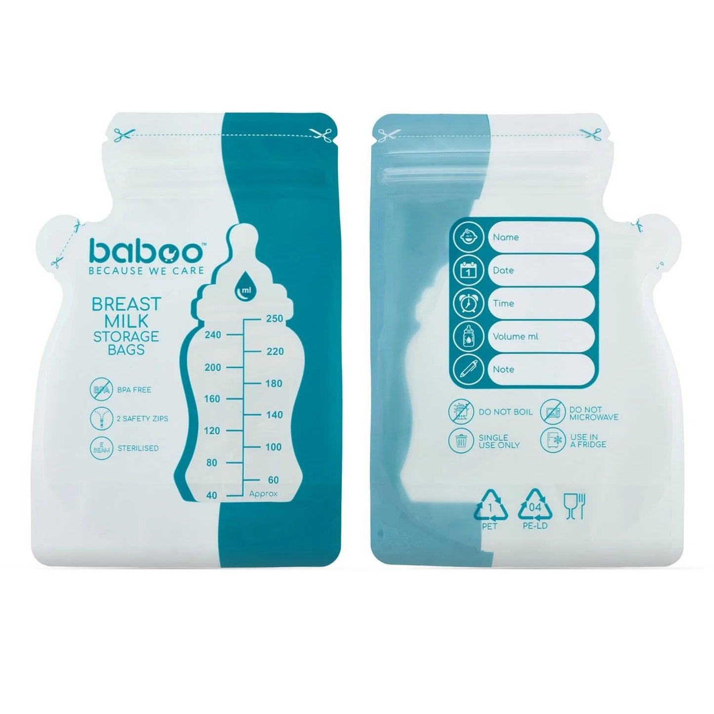 Baboo Muttermilch Aufbewahrungsbeutel 250ml 25St