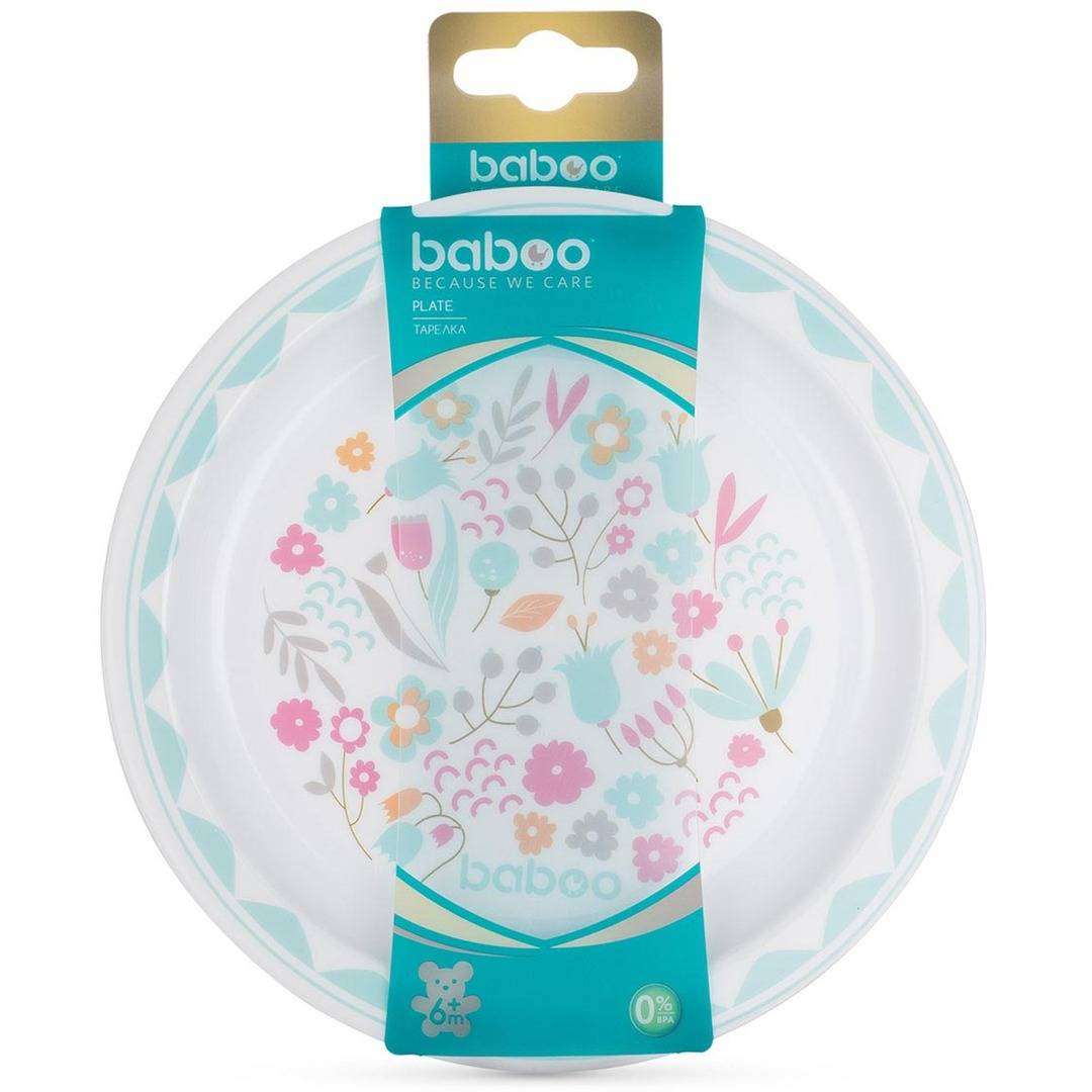 Ergonomic Baboo plate with shaped for comfortable storage and easy feeding.