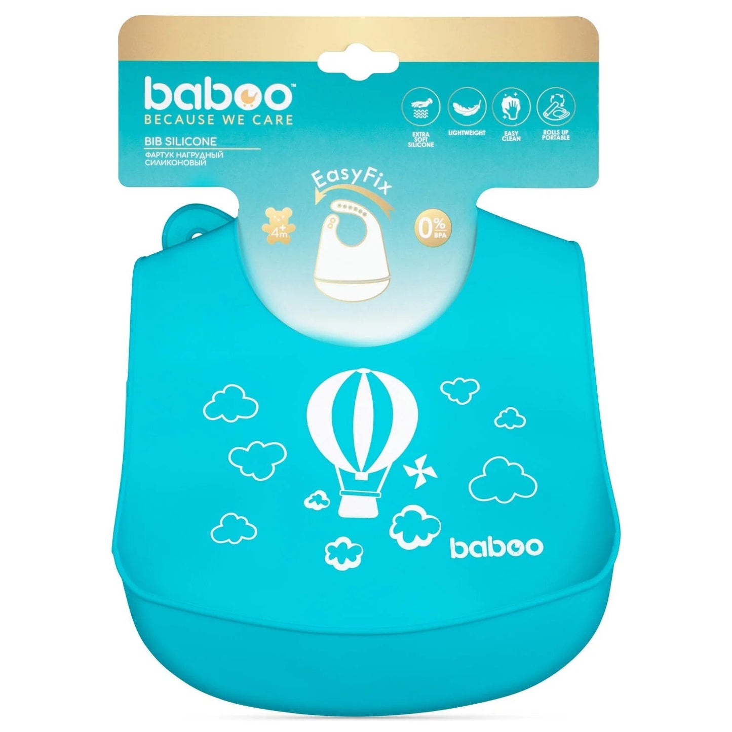 Baboo Soft Silicone Bib Turquoise