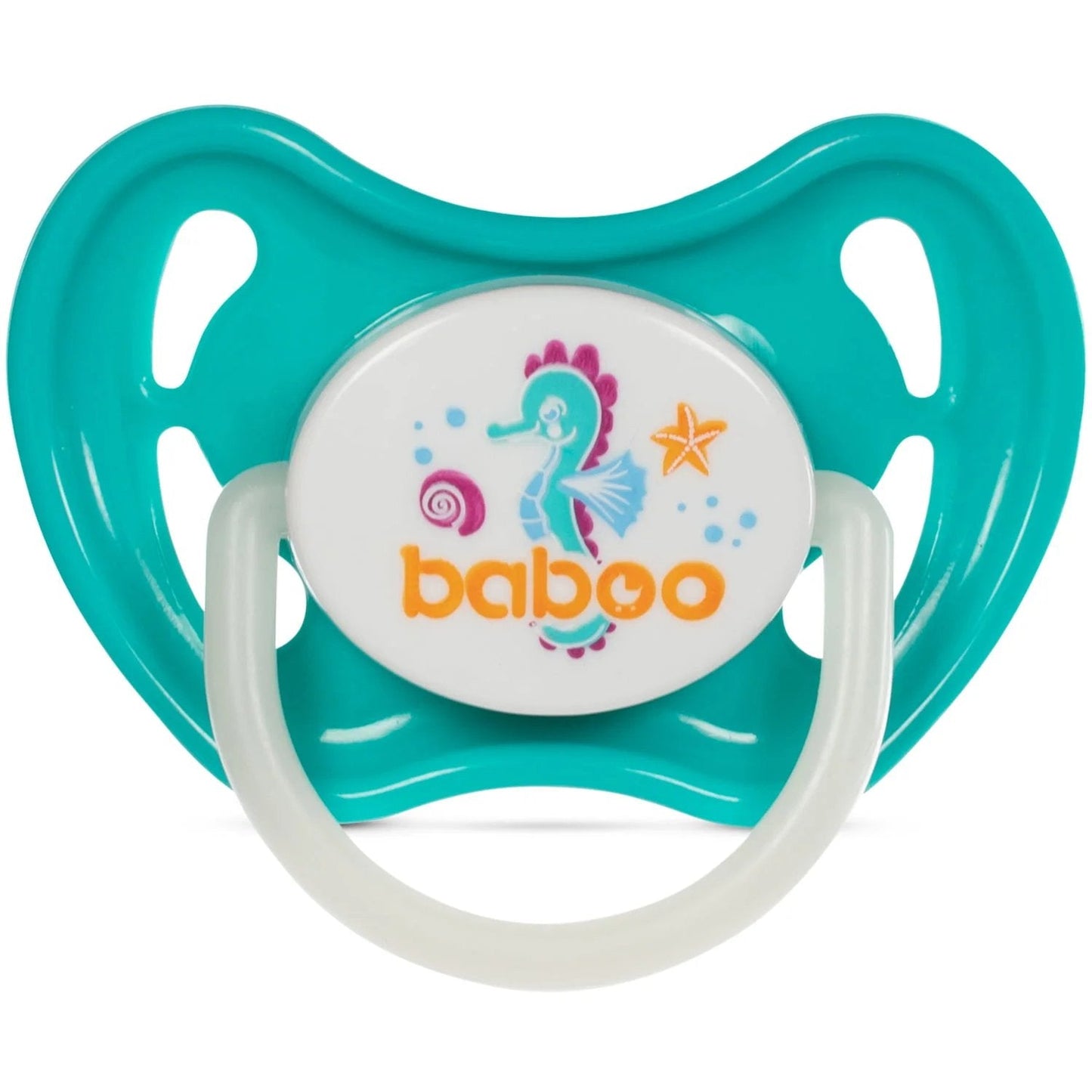 Baboo Soother Silicone Pacifier, Sealife Glow in the Dark, suitable for 0+ months