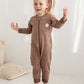 Infant overall snails 285 is made from especially soft cotton material. These one-piece overalls are warmer therefore are more suitable for outerwea