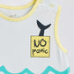 This cute shark print saying "No Panic" adds a cheerful touch to Baby Sleeveles Bodysuits 168 that have been designed to be stylish as well as comfy!