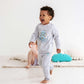 Crafted from a stretchy and breathable cotton blend, Baby T-shirt Sea Friends 332 features fun designs of sea creatures on the front and back in vibrant colors.